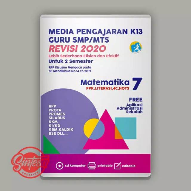 Rpp 1 lembar revisi terbaru  k13 CD perangkat pembelajaran SMP MTS 19/20 kelas 7 mapel MATEMATIKA