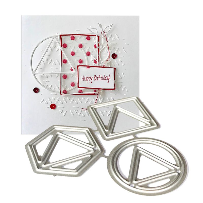 Cetakan Stensil Cutting Dies Motif Segitiga Bahan Metal Untuk Scrapbook Craft DIY