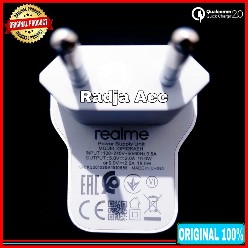 Charger Realme C25Y ORIGINAL 100% Fast Charging 18 Watt Micro USB