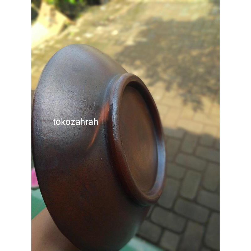 Piring Cobek Tanah Liat uk.24 cm ada kaki/Piring Cobek tanah liat/Cobek Besar