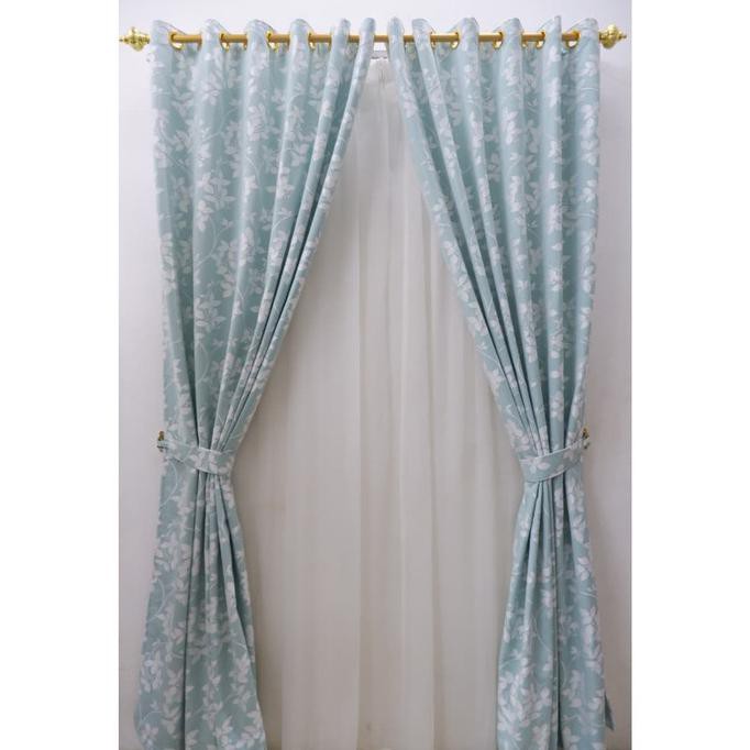 Gorden / Gorden jendela hordeng mininalis jacquard D# Tiffany Biru Tosca