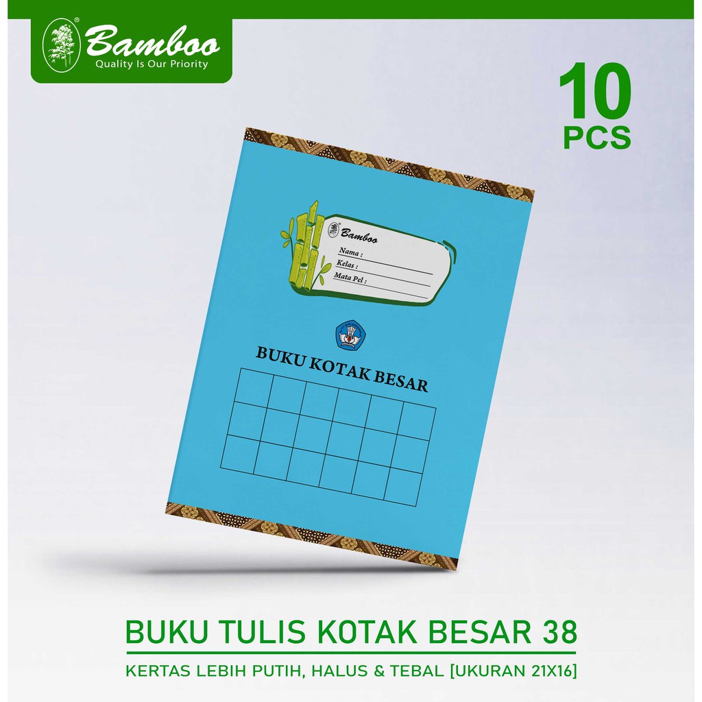 Bamboo Buku Kwarto 38 Kotak Besar [1 pak/10 buku]