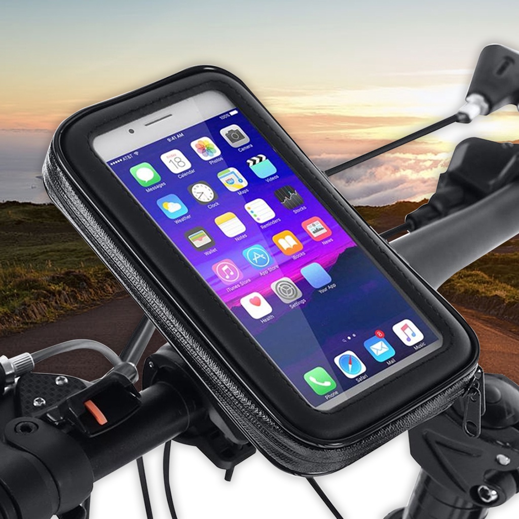 Phone Holder Hp Motor / Sepeda GPS Waterproof (Anti Air) Plastik di Stang Diameter 4.3 inch | 5.5 inch | 6.3 inch