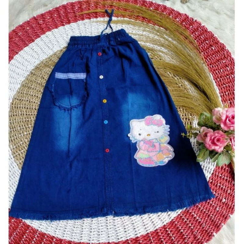 Rok Jeans Anak Boneka Timbul Estimasi Usia 3-12 Thn