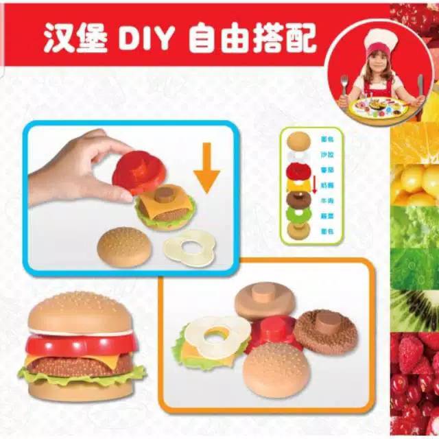 Mainan DIY Stacking Bongkar Pasang Menyusun Burger / Hotdog / Sosis