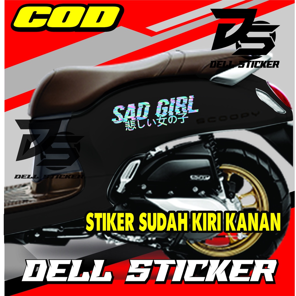 STIKER STRIPING SCOOPPY SAD GIRL CUTTING STIKER SCOOPY TULISAN JEPANG