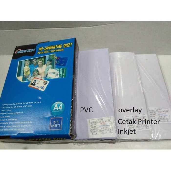 

jual Kertas PVC Bahan ID Card Instan 50 Set Merk Amanda tempat nama