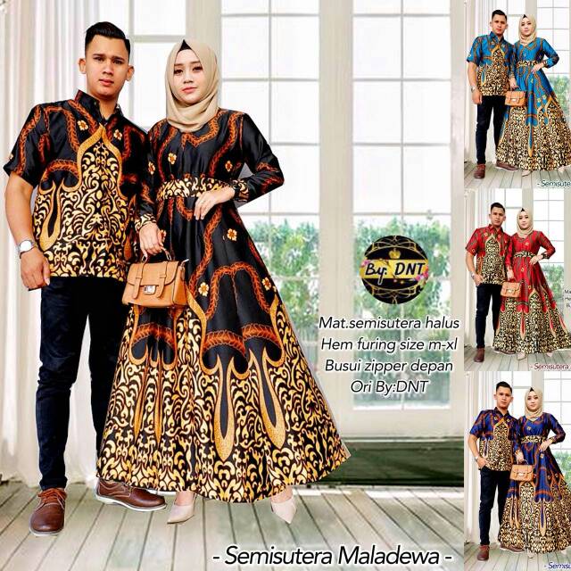 Batik Couple SemiSutera MALADEWA Gamis Sarimbit Baju pesta