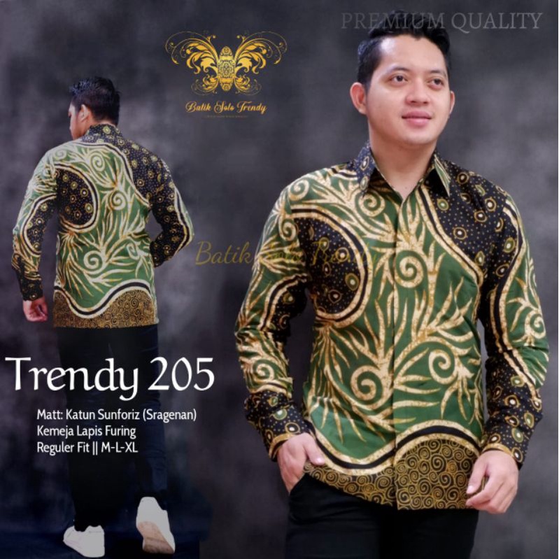 TRENDY 205 ( FULL FURING )KEMEJA/BAJU BATIK PRIA MURAH PANJANG LAPIS FURING MURAH