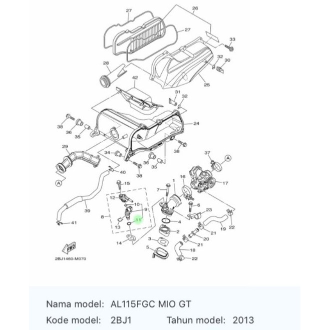 ORING INJEKTOR INJECTOR MIO J MIO GT MIO M3 R15 V3 FAZZIO ASLI ORI YAMAHA 5CA E4147 00