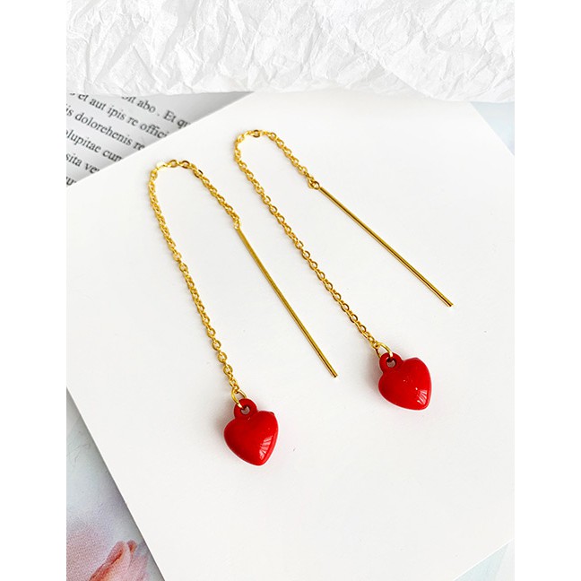 LRC Anting Tusuk Fashion Alloy Resin Love Ear Line F7547X