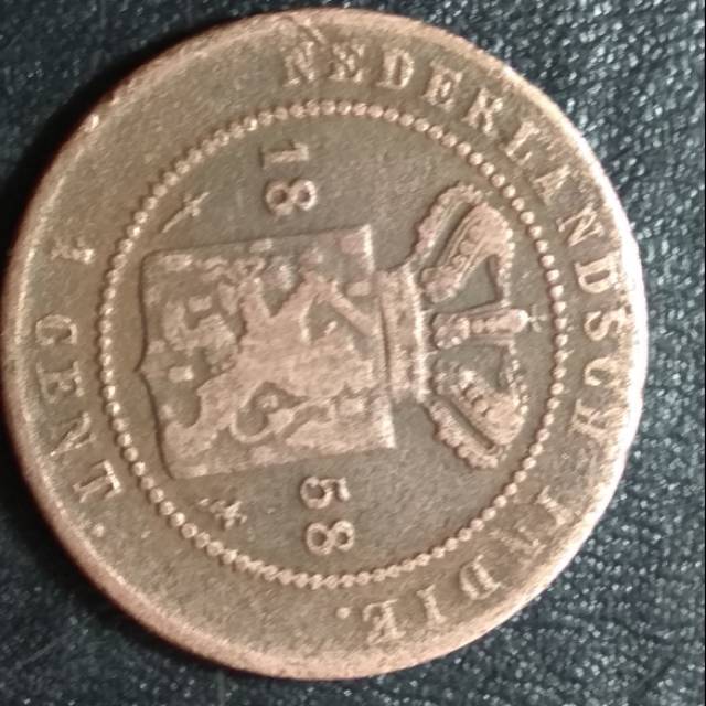 #33 Uang Kuno 1 Cent Nederland Indie Tahun 1858