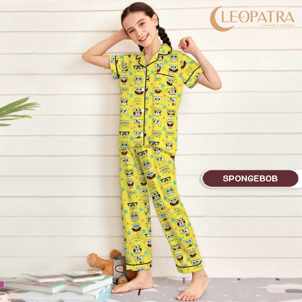 Cleopatra Piyama Anak perempuan Motif Karakter Usia 8-10 tahun (Size 10) Setelan Baju Tidur