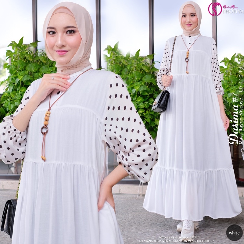 [VICAN] DASIMA #2 AGATA #11 #12 SERIES MIDI HOMEY DRESS GAMIS PAKAIAN WANITA FASHION BUSANA MUSLIM MODERN TERBARU SUPER BEST SELLER ORIGINAL GGS BY SHOFIYA-Vol 7 - White