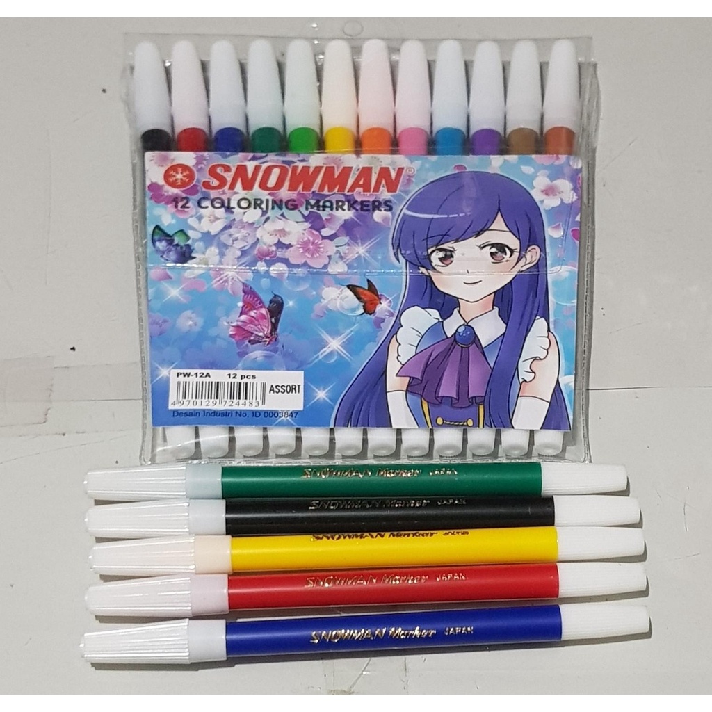 

Spidol mewarnai merk Snowman 12 warna
