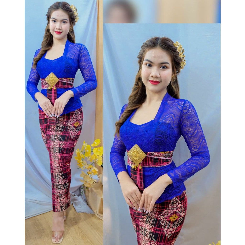 Setelan kebaya sofia strait LILY kebaya bali lengan panjang bahan melar dan rok moscreft selendang Kebaya pengantin pesta wisuda modern-2