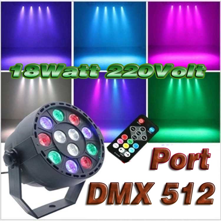 Lampu panggung lampu PAR Lampu Sorot LED RGB Disko Party DMX DMX512 220V 12-18W Remote Control lampu dugem 12W RGBW Stage Light With DMX Model 12 Led Par Lights Voice Activated Remote Control Disco DJ Stage Party Background Lamp