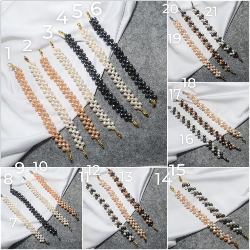 Konektor mutiara asli|konektor mutiara lombok|konektor masker mutiara tawar|kait masker mutiara asli