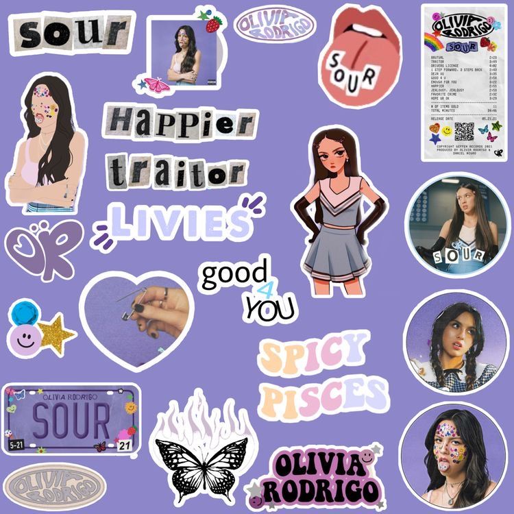 Stiker Olivia Rodrigo Sour Album Aesthetic