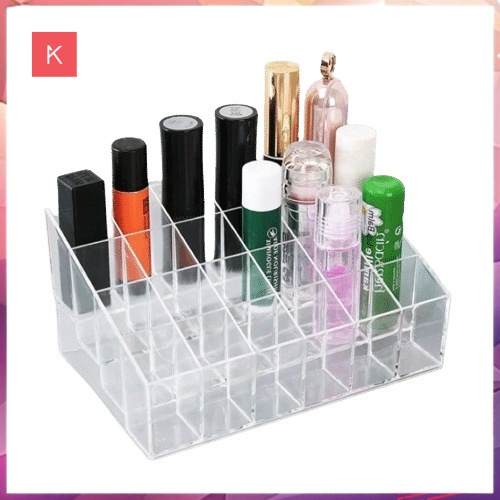 ANG RAK HOLDER KOSMETIK LIPSTICK 24 SLOT / KOTAK TEMPAT LIPSTICK ACRYLIC