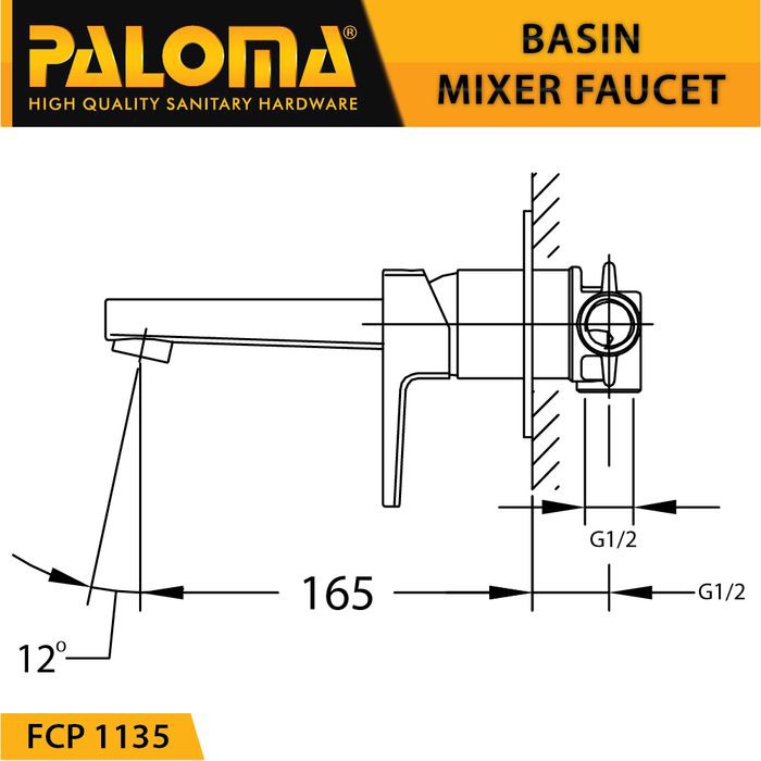 PALOMA FCP 1135 Keran Mixer Wastafel Cuci Tangan Panas Dingin Kran