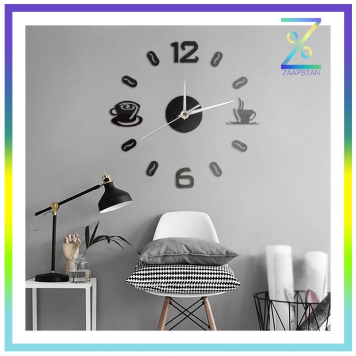 Taffware Jam Dinding DIY Giant Wall Clock Quartz Creative Design 50-60