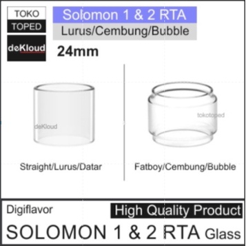 Tabung Kaca SOLOMON 1 dan 2 RTAx Replacement Glass | warna glass bening