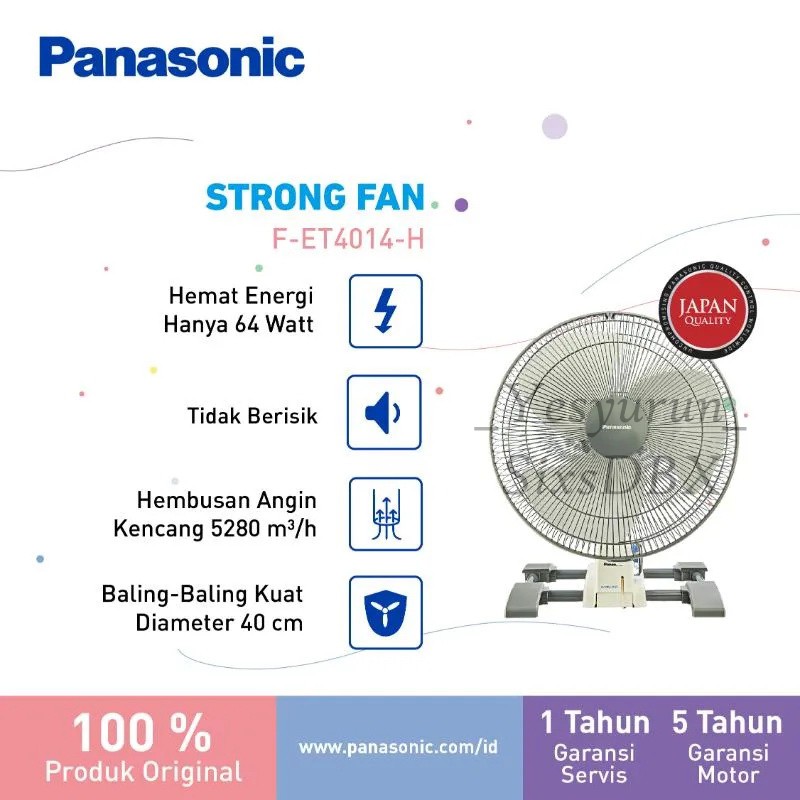 Kipas Angin Besi Tornado Meja + Dinding + Lantai Panasonic F-ET4014