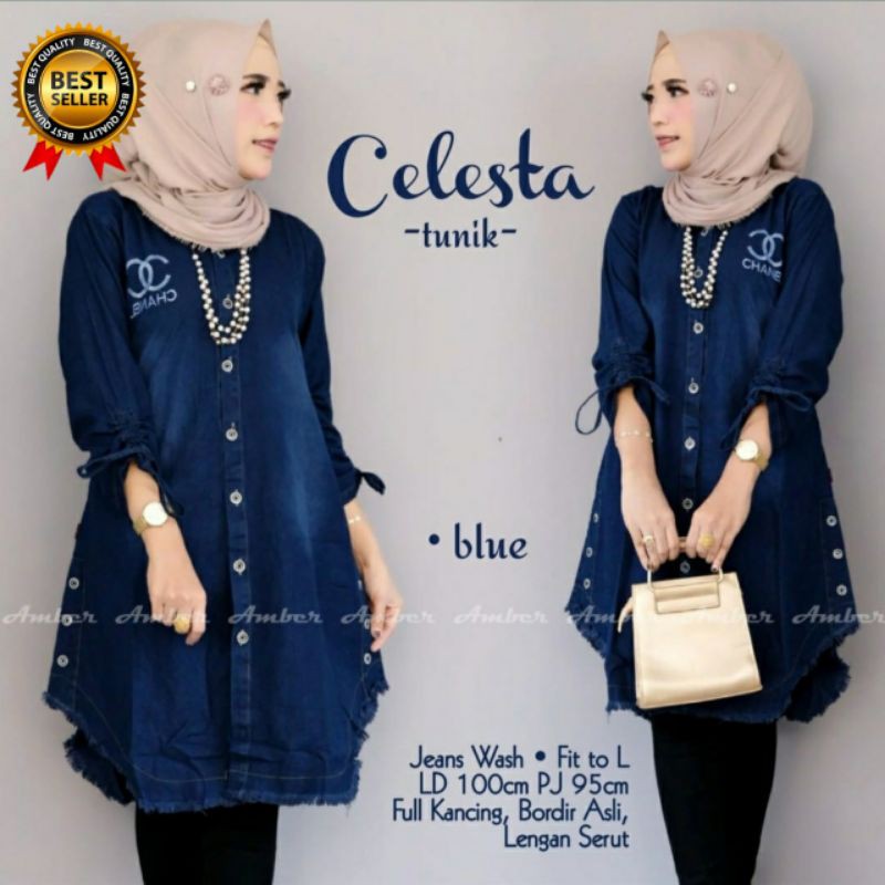 Atasan Wanita Lengan Panjang Baju Wanita Tunik Wanita Terbaru Atasan Tunik Jeans Levis Original