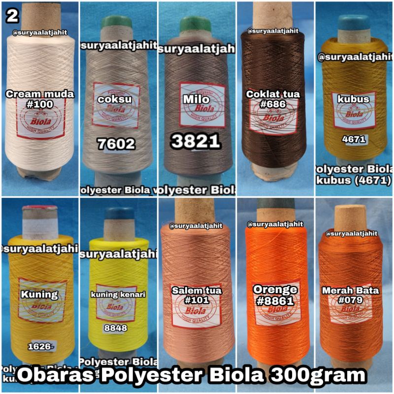 Obras Polyester Biola @300grm warna =rp.20.500/1biji