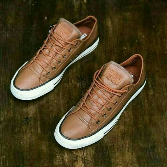 Sepatu all star converse classic peached ox coklat kulit murah