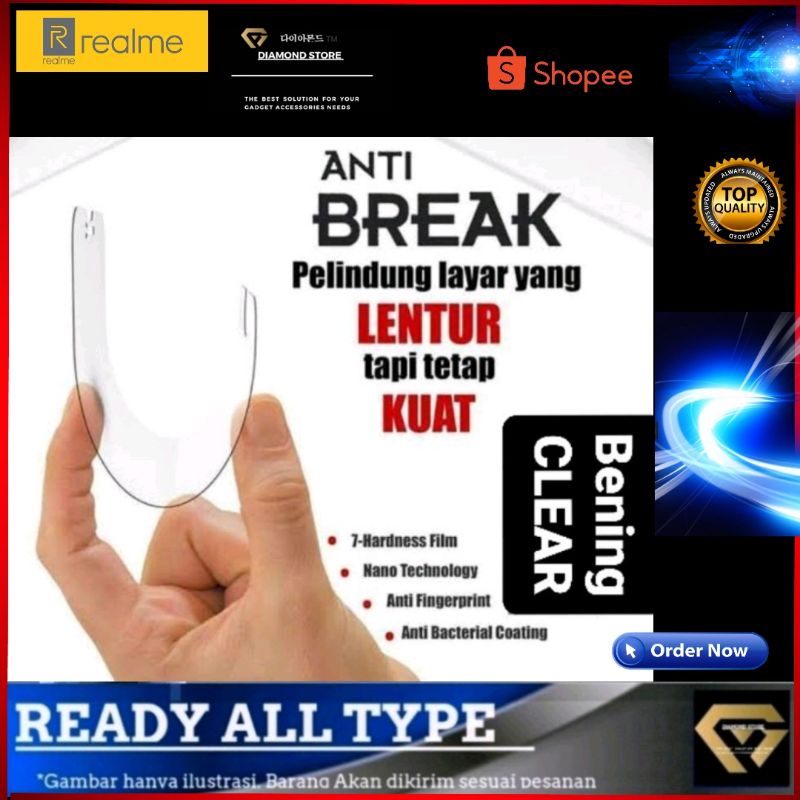 Realme Tempered Anti Pecah Anti Break Anti Gores Clear TPU C1 C2 C3 C17 2 3 5 5i 6 PRO 7i 8 4G 5G 9 9I 9 PRO+ XT REALME NARZO 20 30 50 PRO c33 C30S