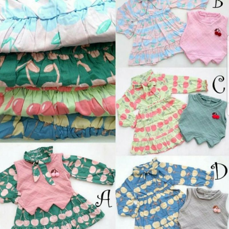 Dress Bayi Anak Perempuan Set Bolero Fruits