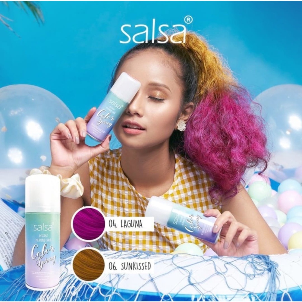 [BPOM] Salsa Instant Mermaid Hair Color Spray 80ML/pewarna rambut instan isi 80ml (COD)