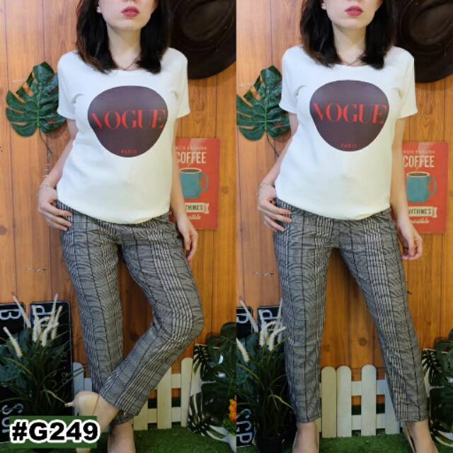 G249 Setelan celana import vogue