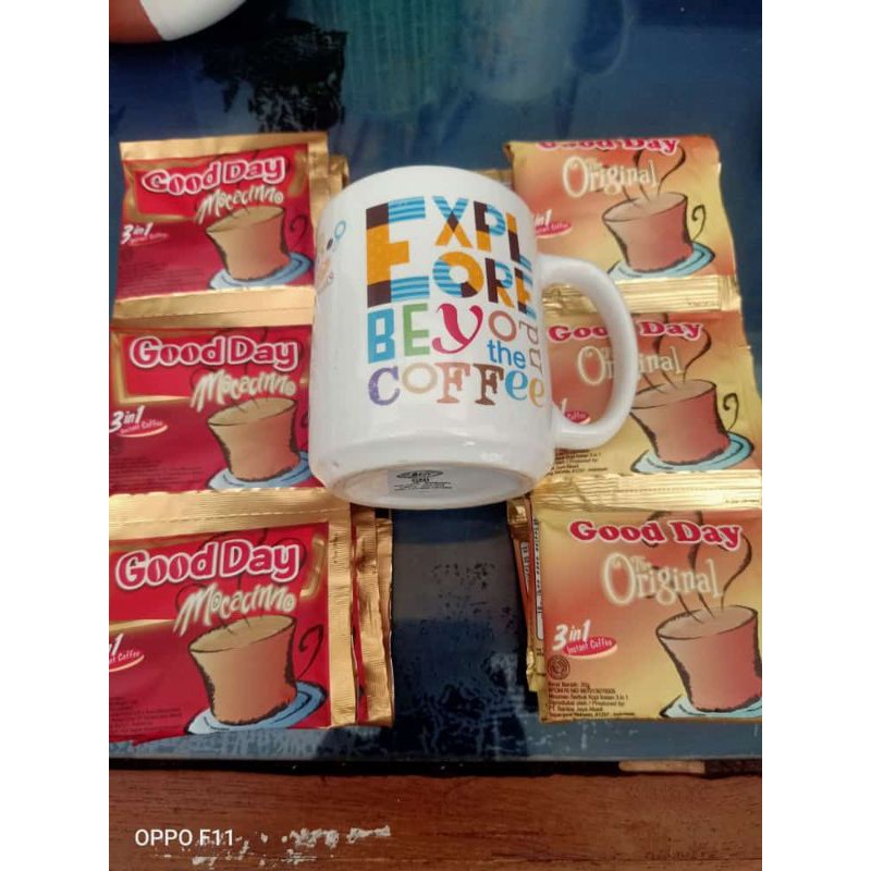 

2renteng kopi good day+mug good day habis,di ganti mug kapal api, fresco