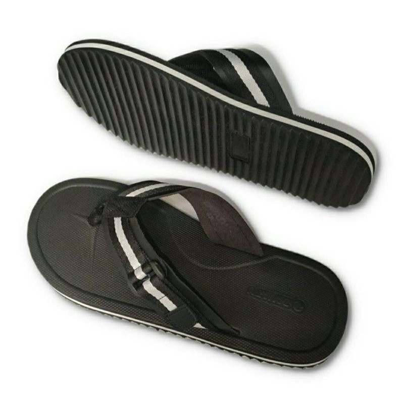 Sandal Jepit Pria 008VZ Black Kasual Sendal Big Size 44-49 Sandal Cowok IMPOR Size LUAR negeri, 47