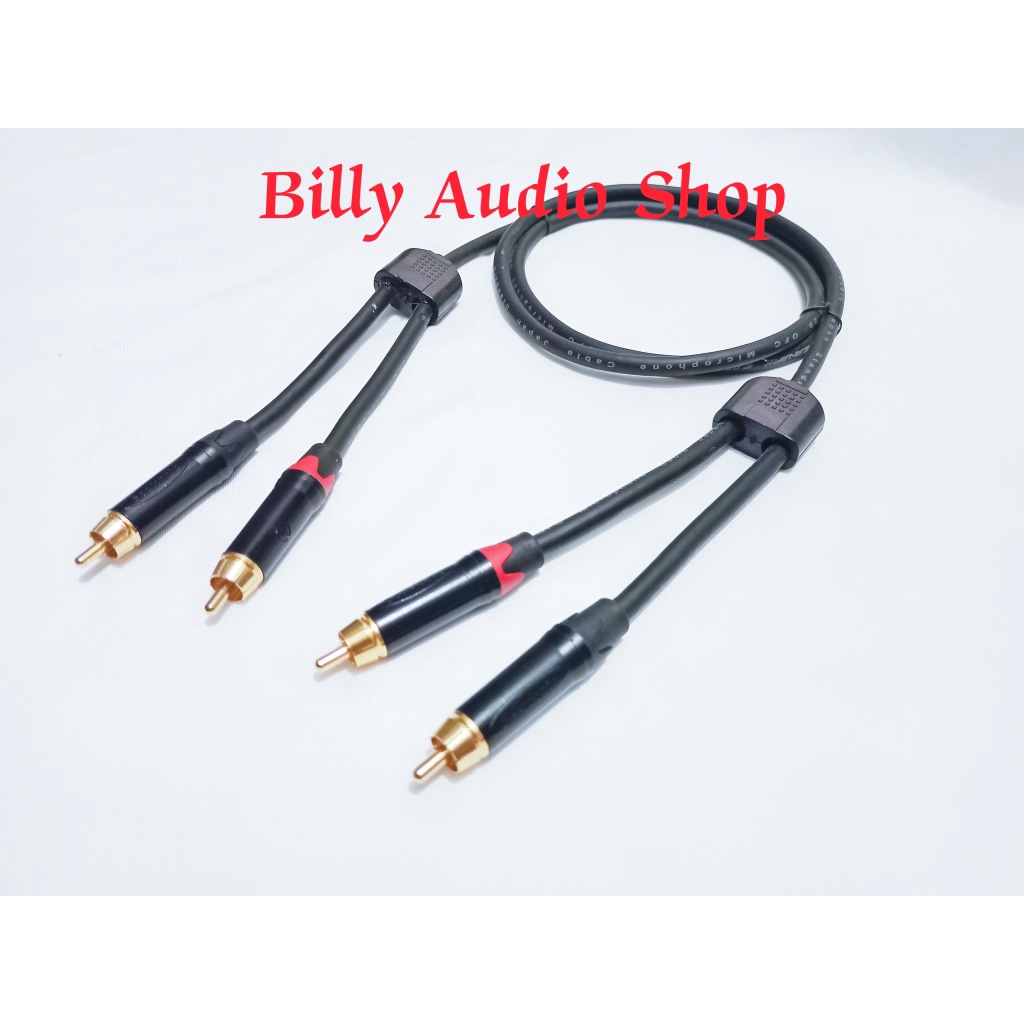 KABEL AUDIO JACK RCA CABANG KE JACK RCA CABANG JACK RCA PREMIUM 50 CM - 3 MTR