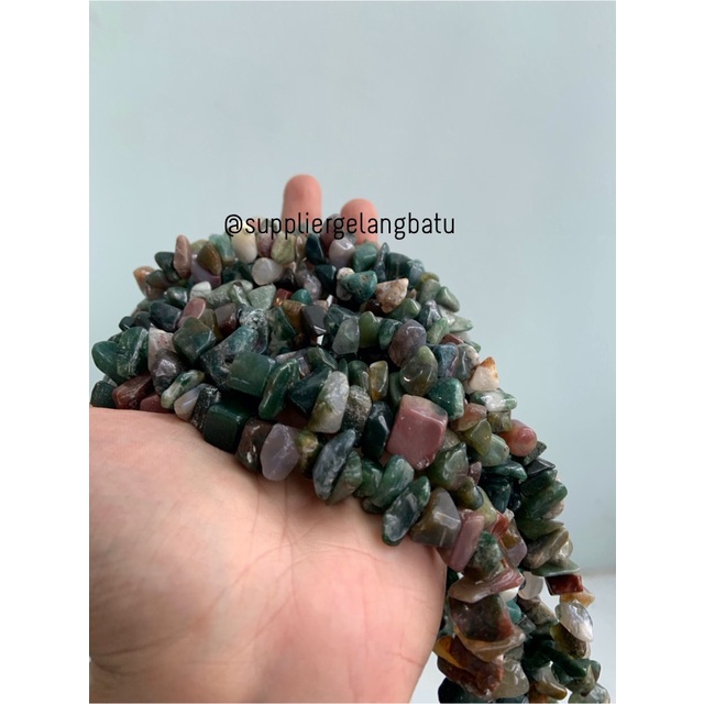 KERIKIL BESAR Batu alam indian agate bloodstone 2cm india hijau mix