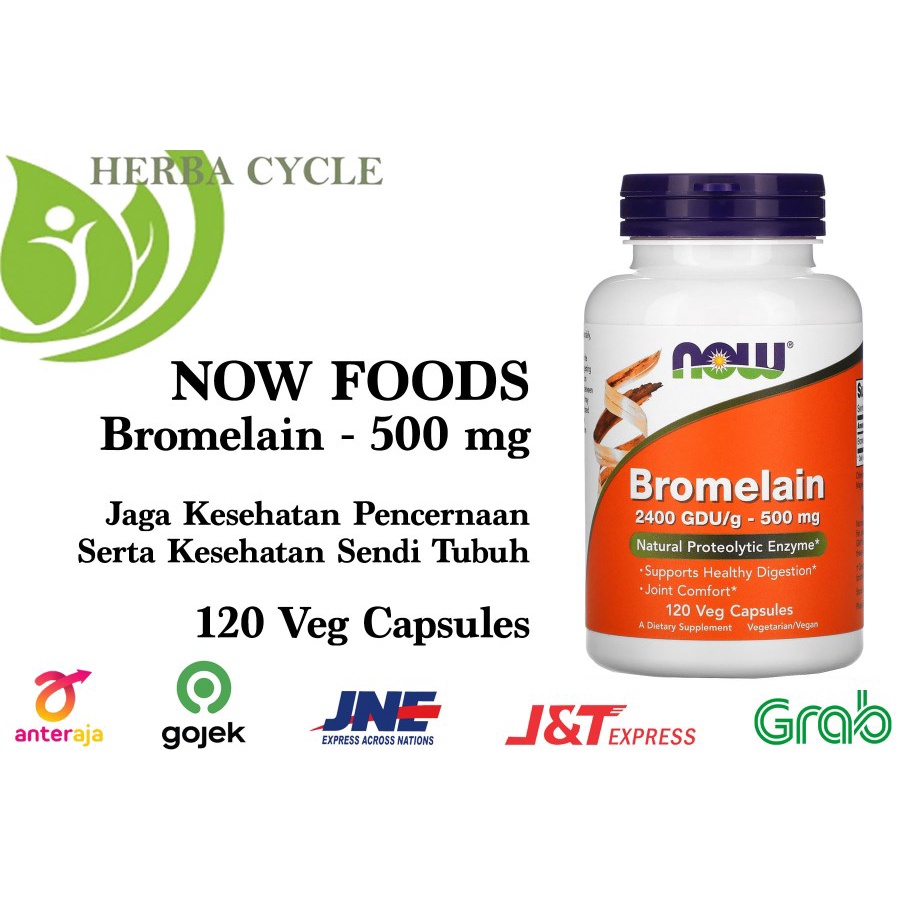 NOW Food Bromelain 500 mg 120 vcap Kesehatan Pencernaan Dan Sendi NOW