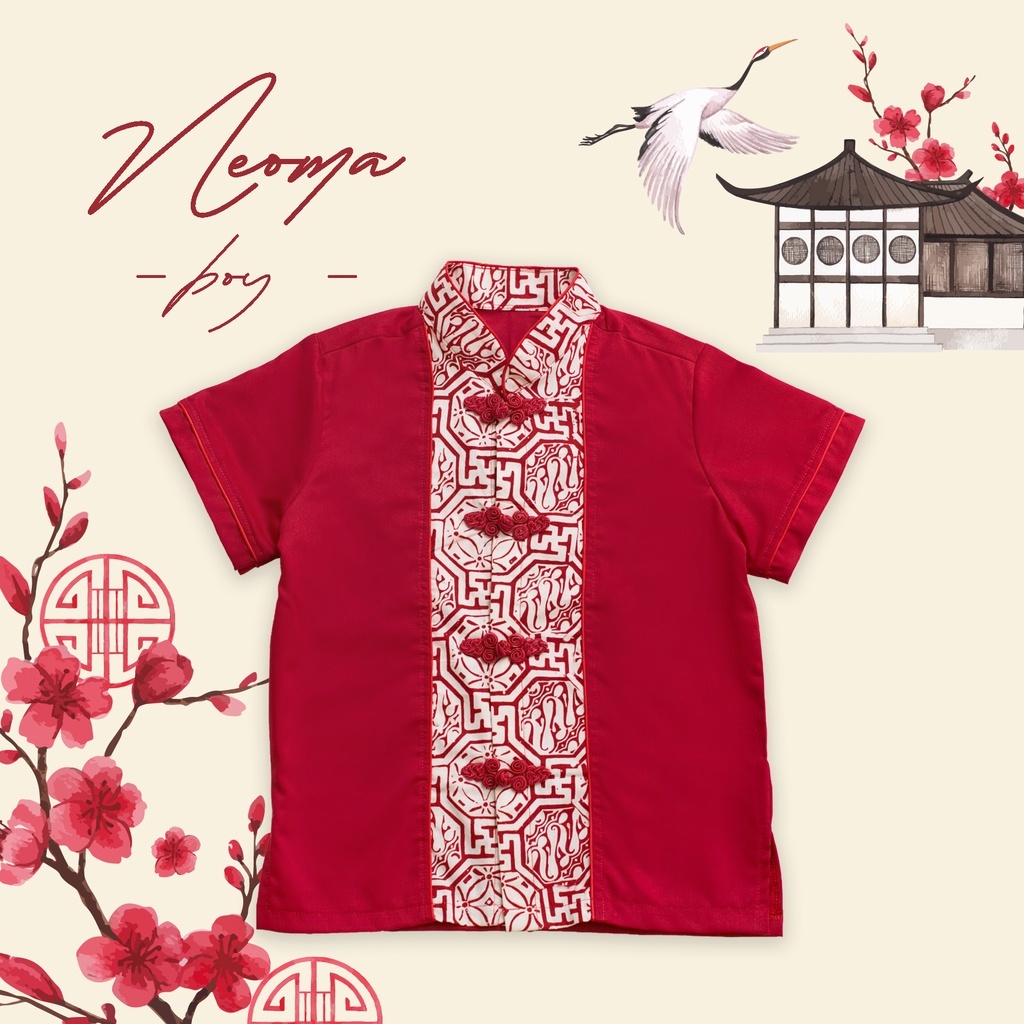 Cheongsam Anak / Atasan Cheongsam Anak / Cheongsam Anak Merah / NEOMA CHEONGSAM