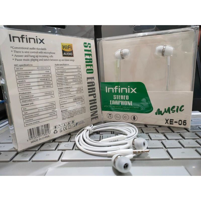 Hf Headset Infinix Original 100% + Packing Import