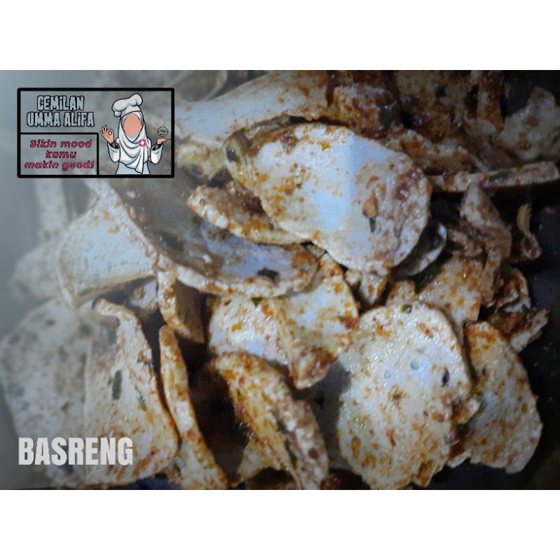 

KERIPIK BASRENG ( BASO GORENG) GURIH CIKRUH SEGERR dengan aroma daun jeruk