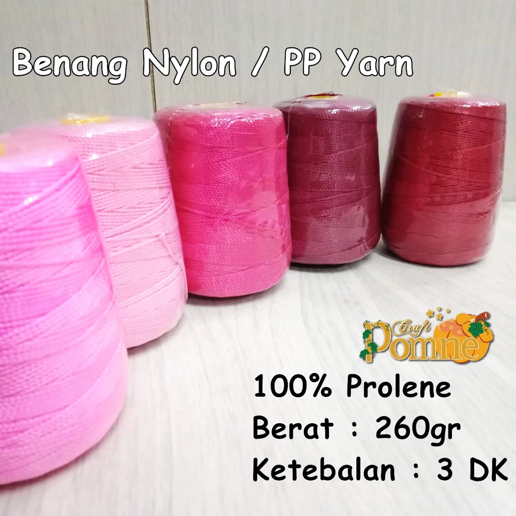 Benang Rajut Nylon / PP Yarn 260gr - Pink