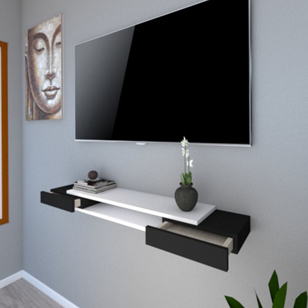 rak tv dinding laci minimalis gantung dekorasi rumah melayang te