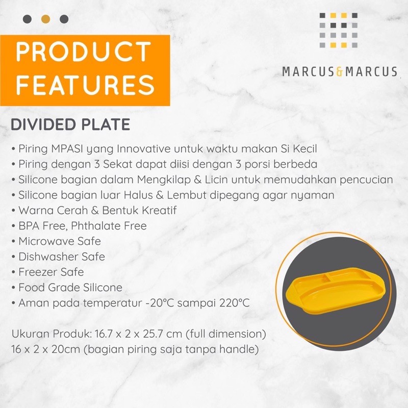 Marcus and Marcus Silicone Divided Plate - Tempat Makan Anak