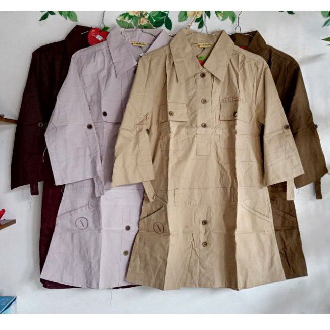 Blus katun stretch polosan