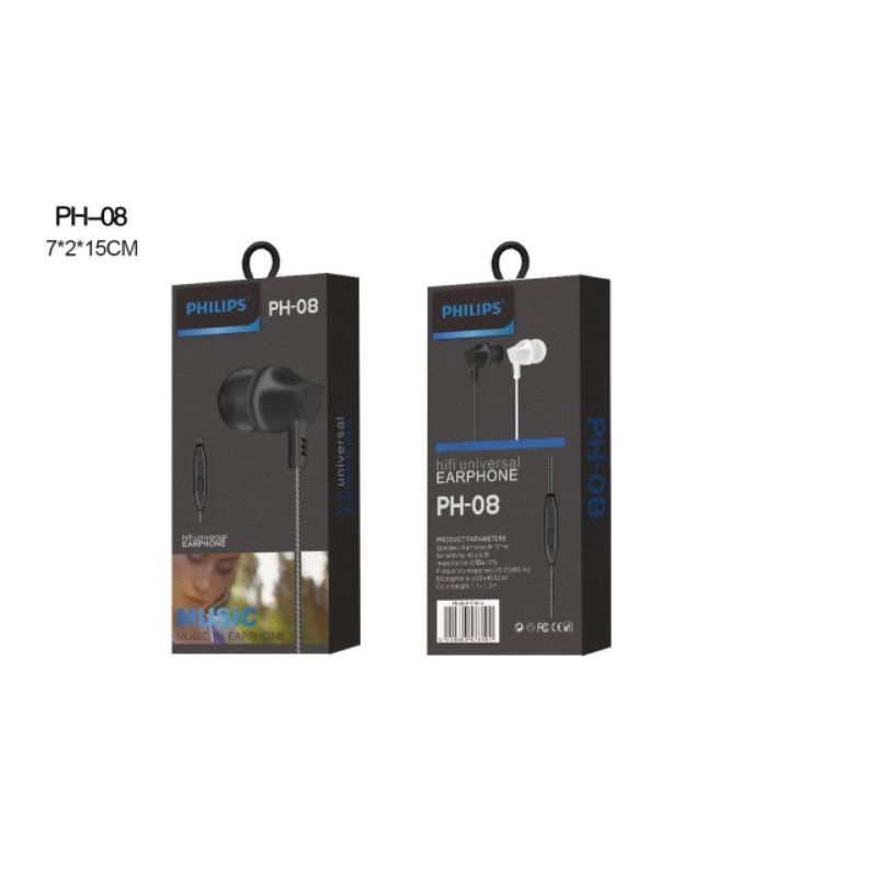 HF HEADSET PHILIPS PH-08 SUPER BASS PACKING IMPORT