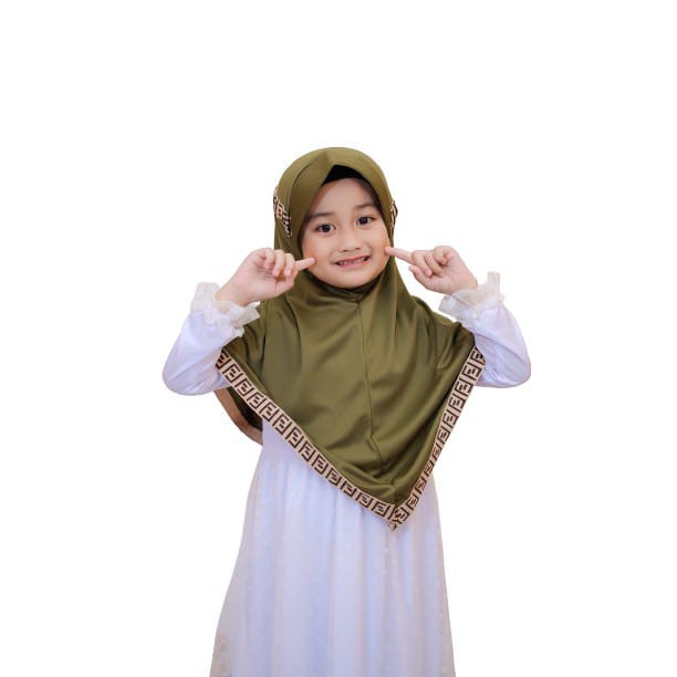 Jilbab Anak Maryam Pompom Usia 3-6 Tahun Bahan Jersey Terbaru Termurah / Alody's Collection