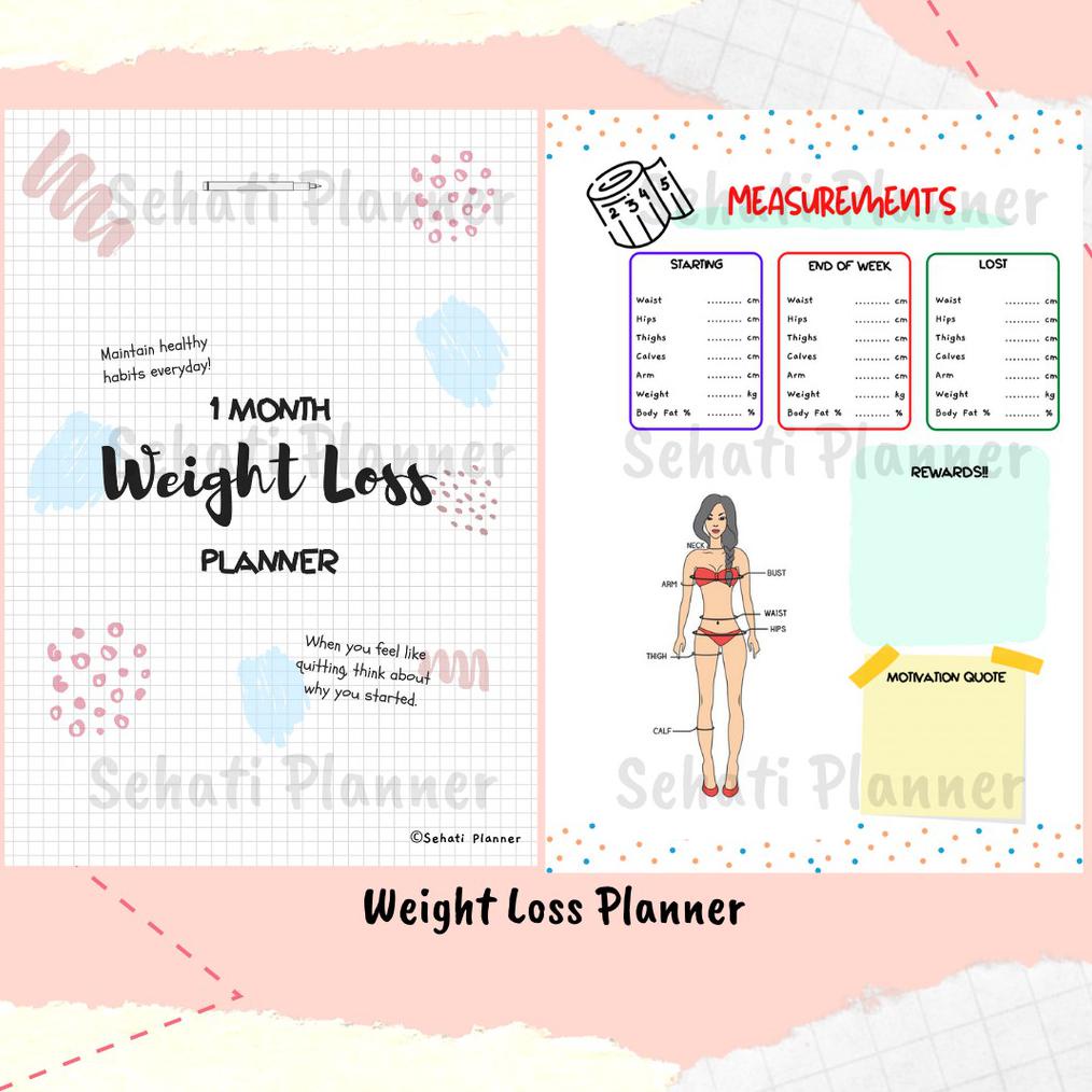 

Weight Loss Planner / Bullet Journal / Kertas Binder Loose Leaf A5 & B5 / Sehati Planner